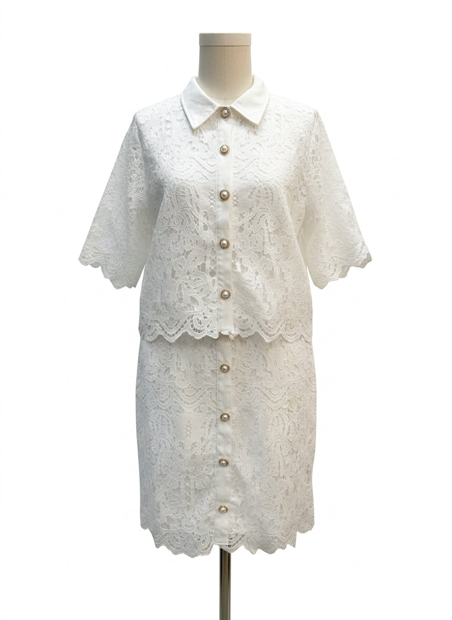 Solitaire · 2PC Skirt/Blazer Set Solitaire · XLarge · White