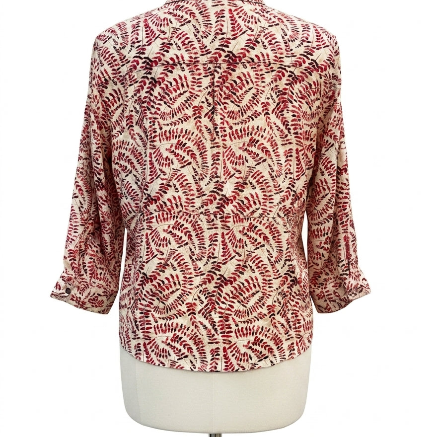 Royal Robbins · Blouse · XLarge · BeigeRed Leaf Print