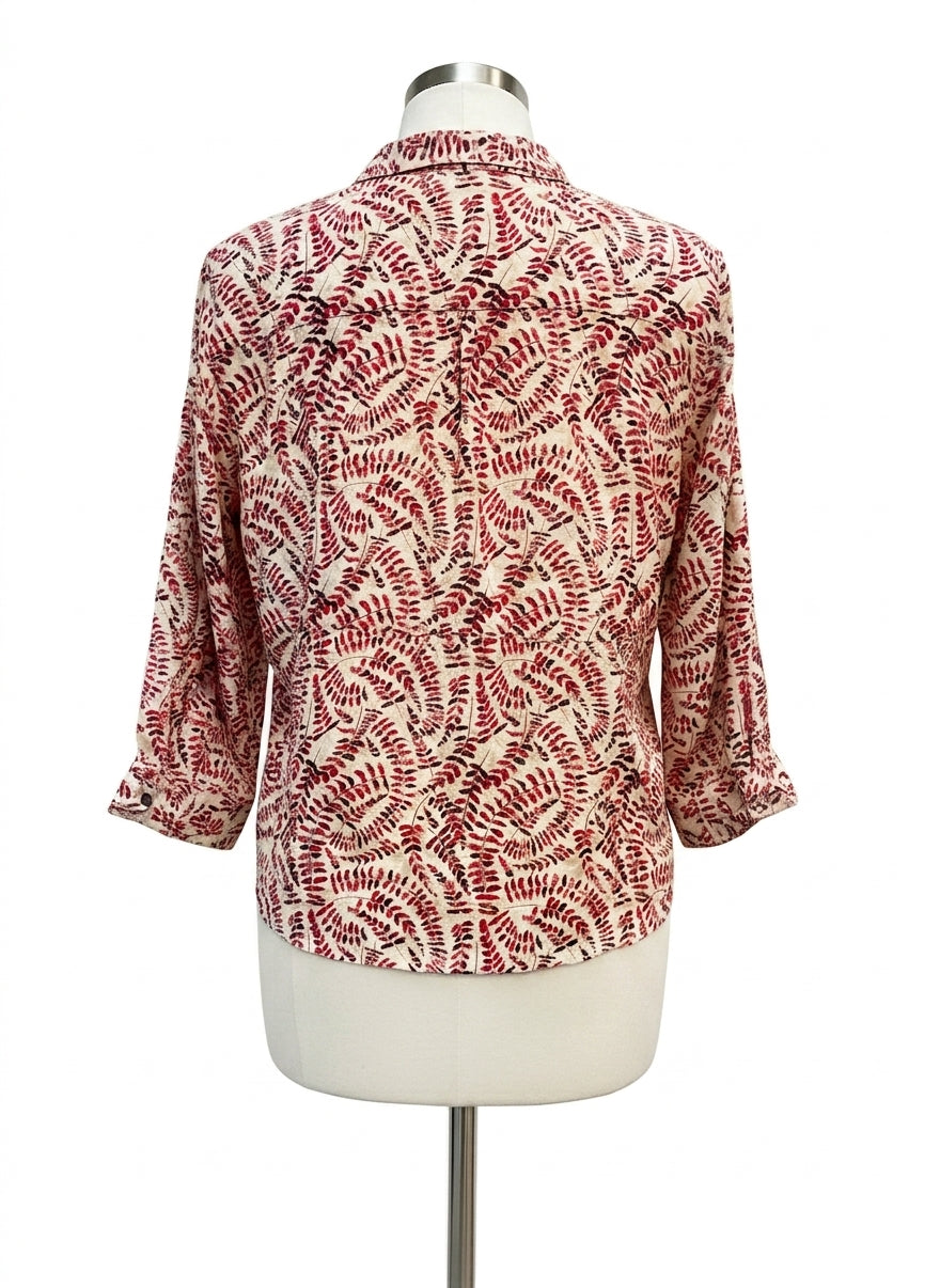 Royal Robbins · Blouse · XLarge · BeigeRed Leaf Print