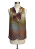 Anthropologie · Blue Tassel Sleeveless with Ruffle Detail · Small · OliveMulti