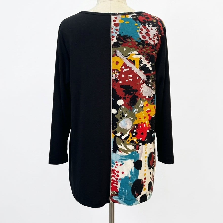 Ali Miles · Colorblock, cute button detail · 1X · BlkMulti