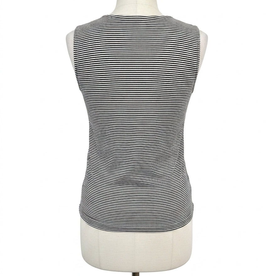 Eddie Bauer · V-neck Sleeveless Top · XLarge · Black/White Striped