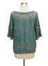 Democracy · Crochet lace detail 3/4 Sleeve · XLarge · Turquoise