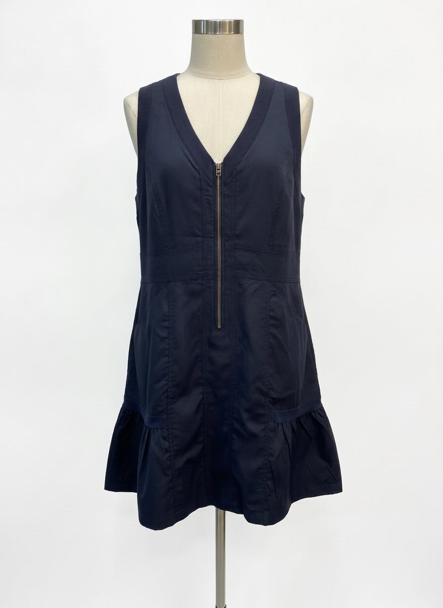 Fisoew · Women's Sleeveless Mesh Back Utility Active Dress · Large · Navy