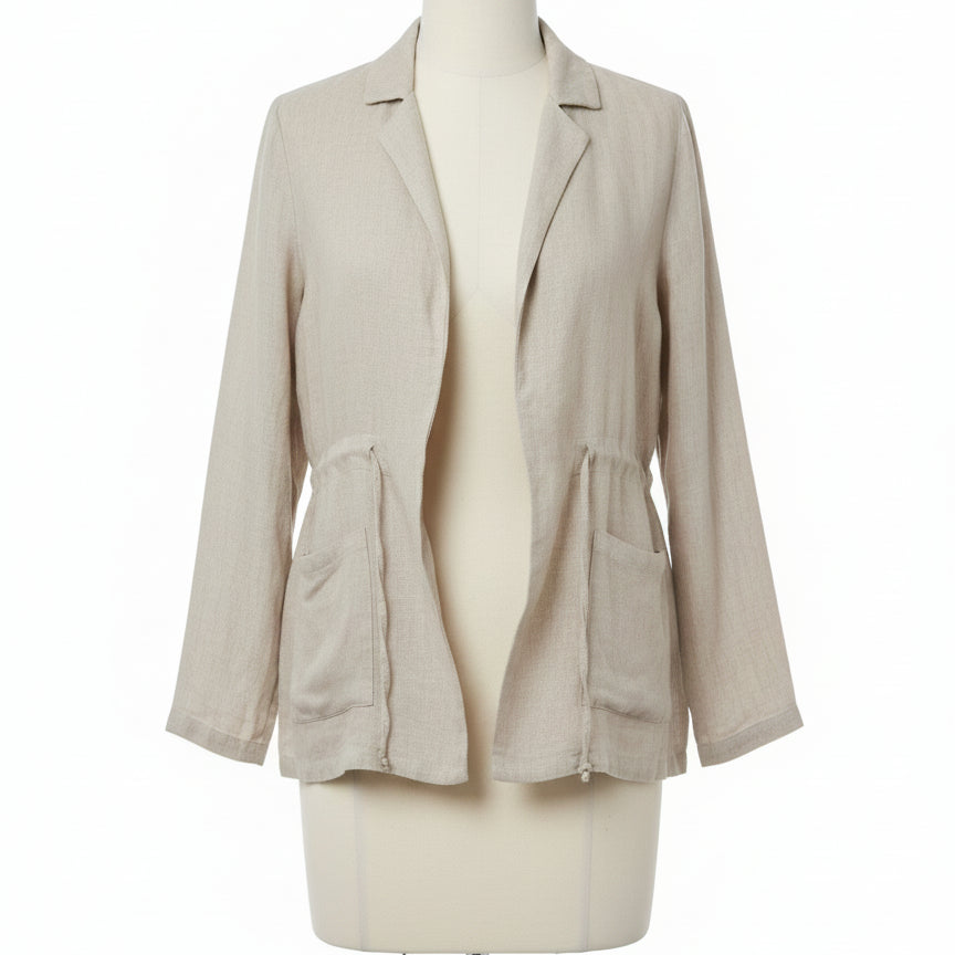 LANDS DOWNUNDER · TieFront Cardigan · Medium · Oatmeal
