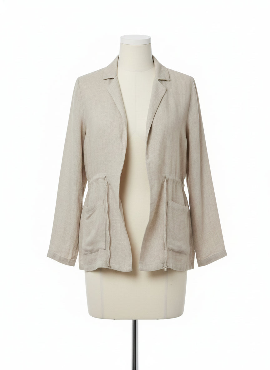 LANDS DOWNUNDER · TieFront Cardigan · Medium · Oatmeal