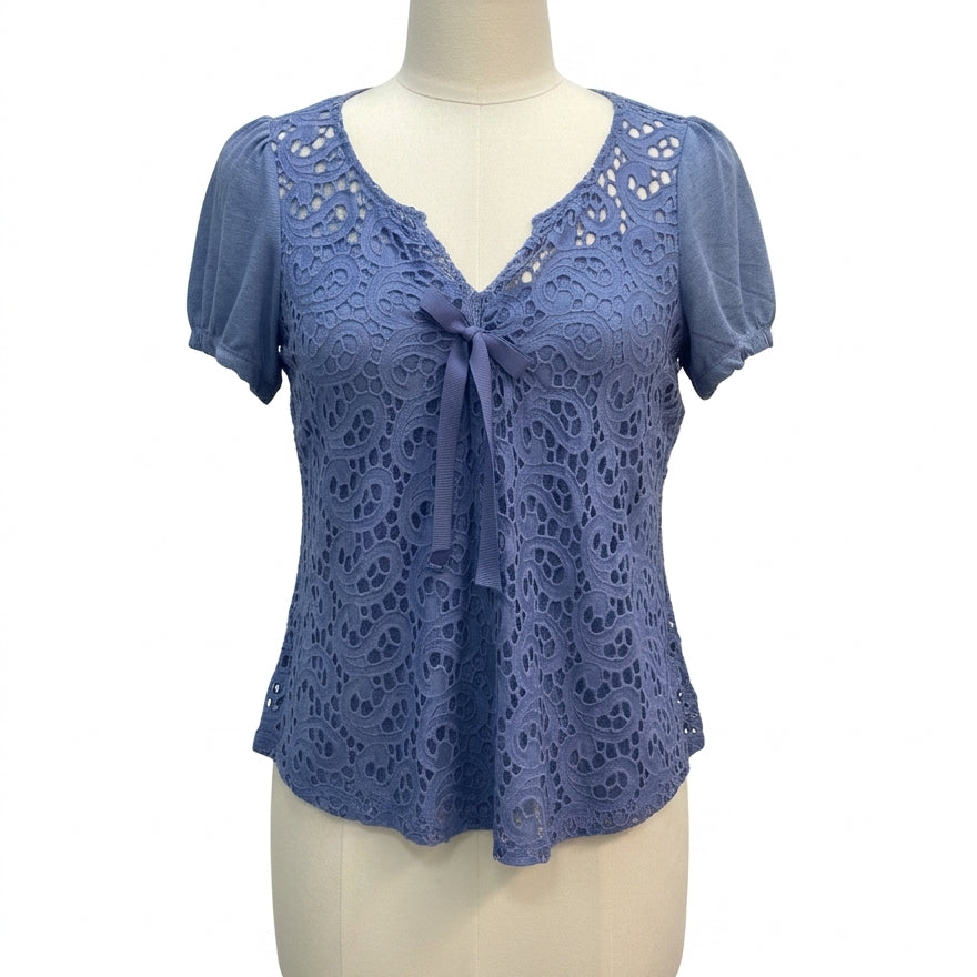 Sundance · Eyelet Lace Overlay · Small · Blue
