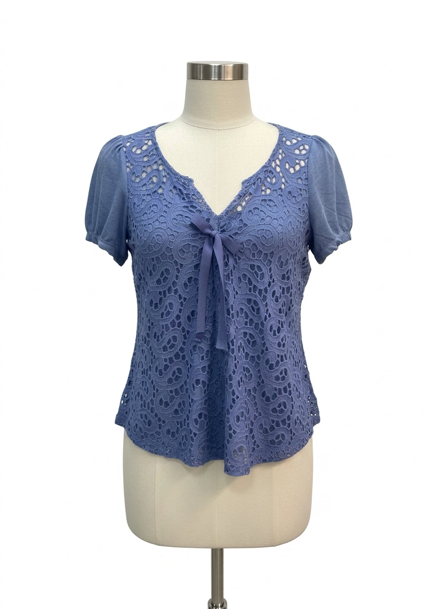 Sundance · Eyelet Lace Overlay · Small · Blue