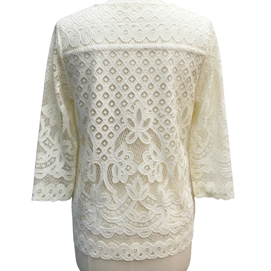 Chico's · Cream Lace Overlay · Medium · Cream