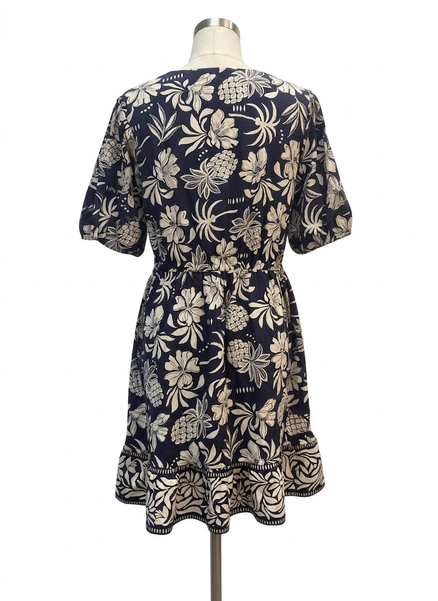 Joie · Elbow Length Dress · 16 · Navy/Cream
