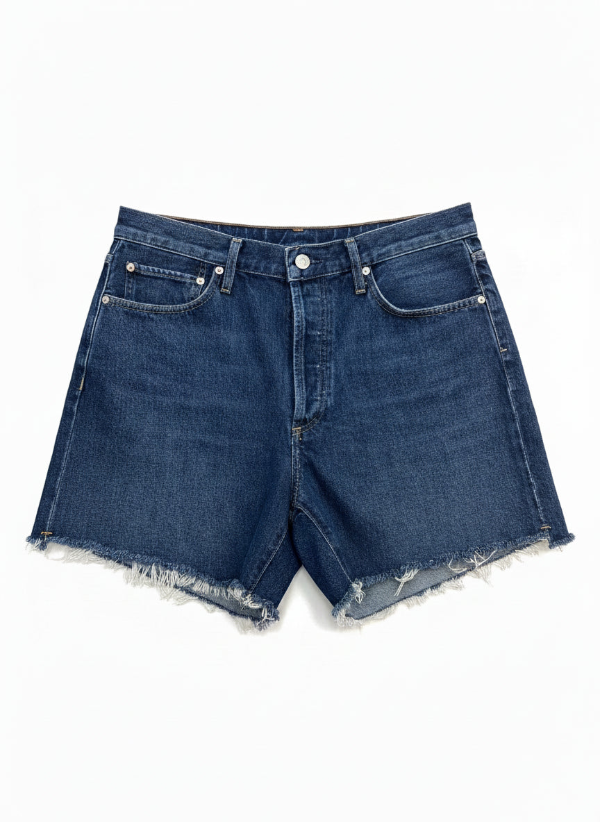 Citizens of Humanity · Premium Vintage Button Fly Raw Hem Shorts · 10 · Blue