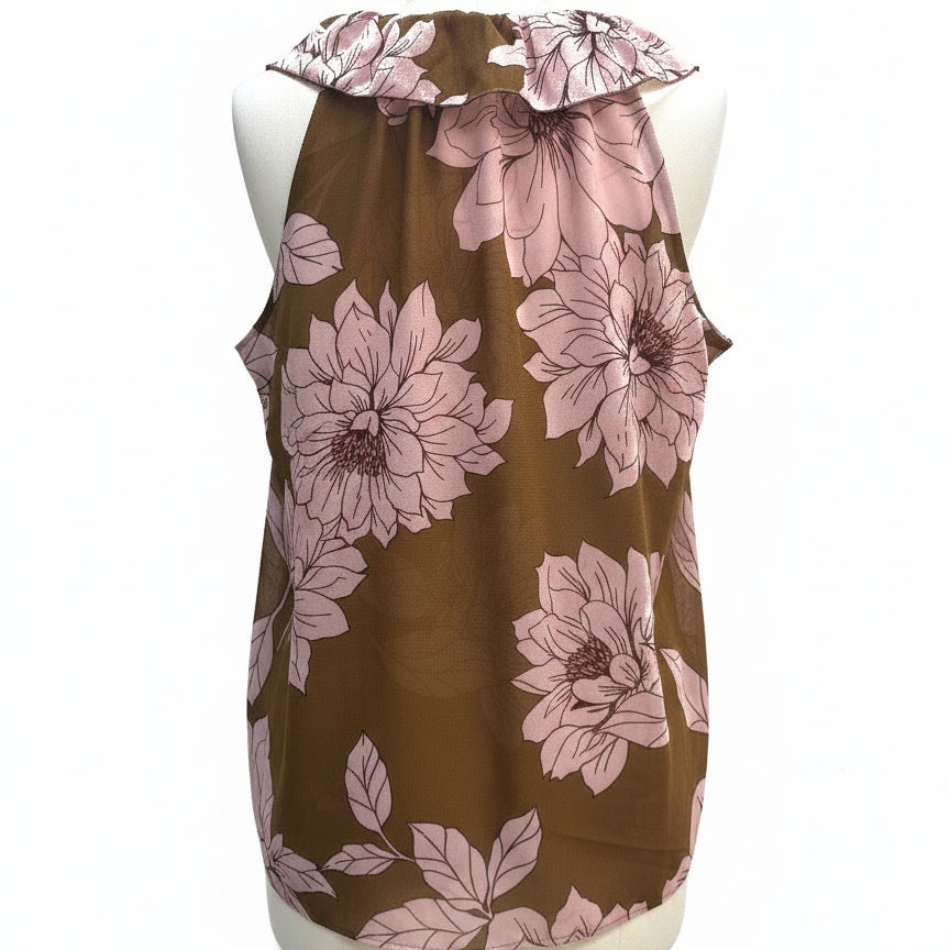 CAbi · Hothouse Top · Small · Brown Pink Floral