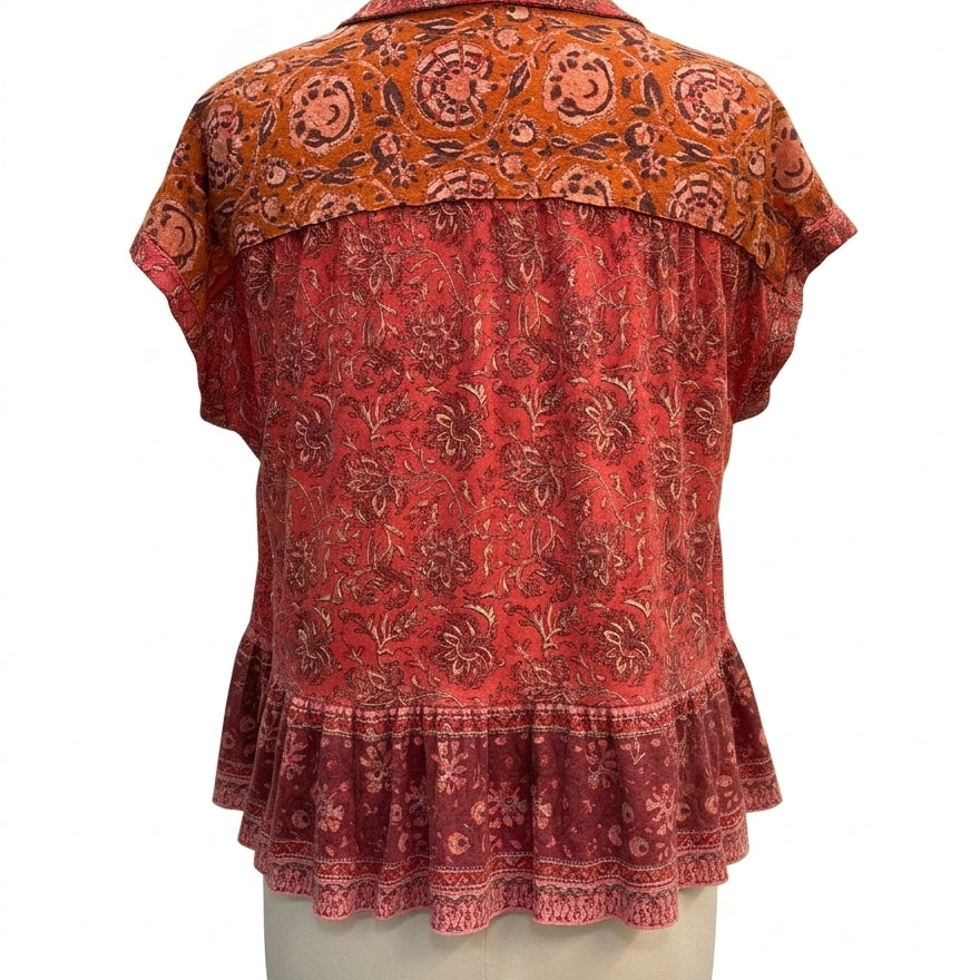 Sundance · Shirt · Large · Coral Paisley Floral