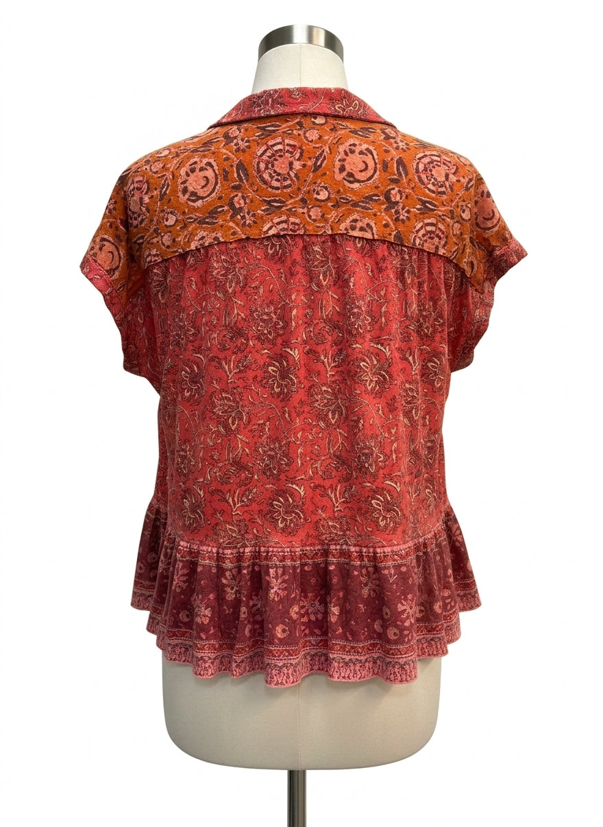 Sundance · Shirt · Large · Coral Paisley Floral