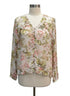 J. Jill · Blouse · Medium · Cream Green Floral Print