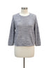 Pure Jill · 3/4 Sleeve Sweater · XLarge · Blue/White