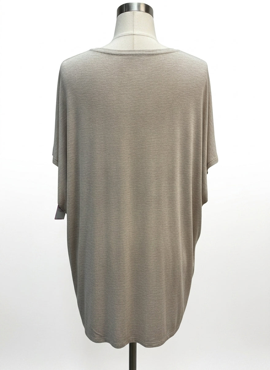 Lane Bryant · Feather Detail ShortSleeve Top · 3X/4X · OatmealMulti