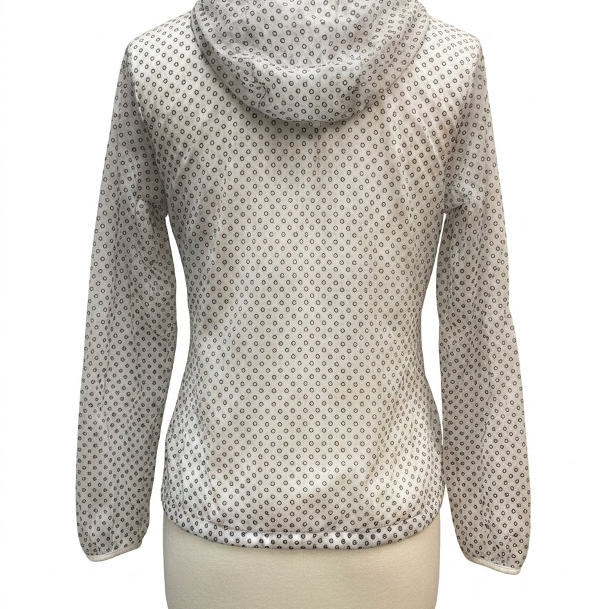 Nike · Zip Up Running Jacket with Dot Pattern · Large · White Gray