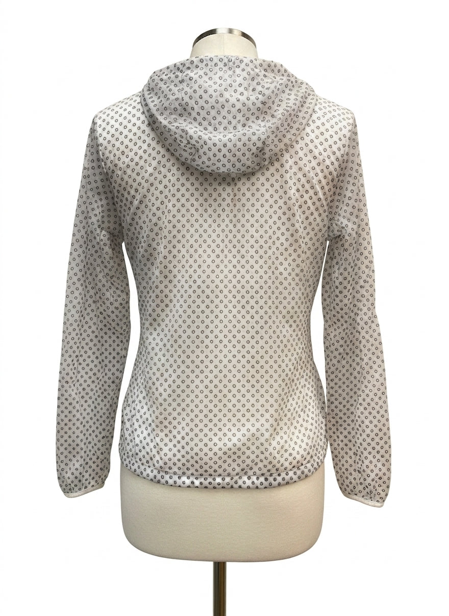 Nike · Zip Up Running Jacket with Dot Pattern · Large · White Gray