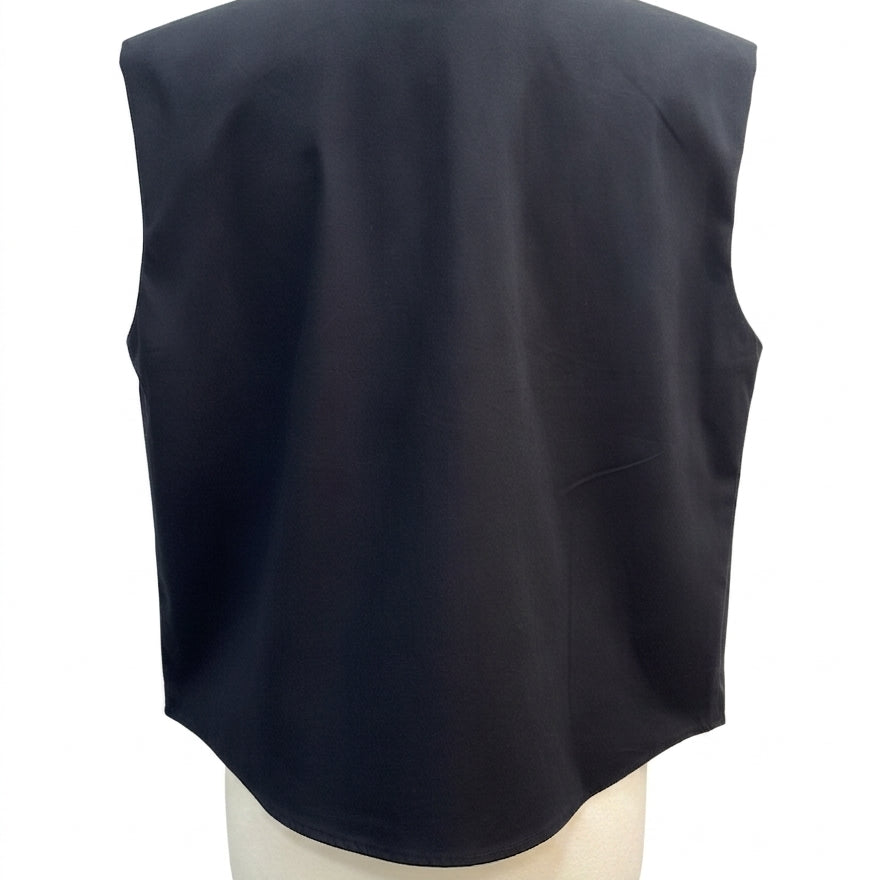 Calvin Klein · Sleeveless Top with Shoulder Pads · Medium · Black