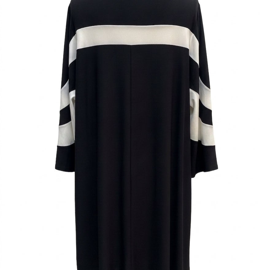 Nina Leonard · Bell Sleeve Dress · 2X · BlackWhite