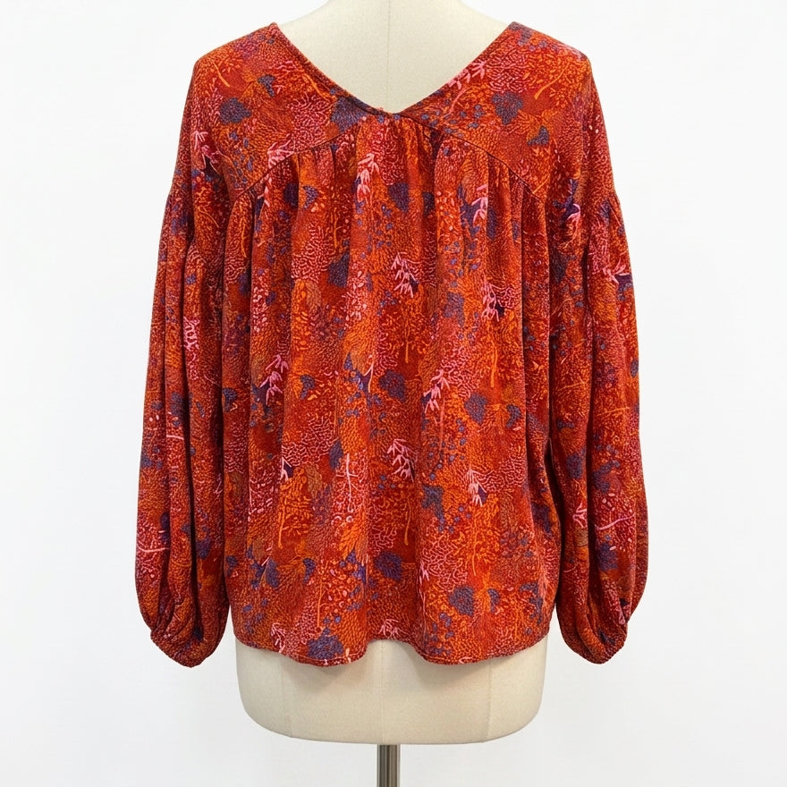 BUCKET LIST · Boho Chic Top · M/L · RustFloral