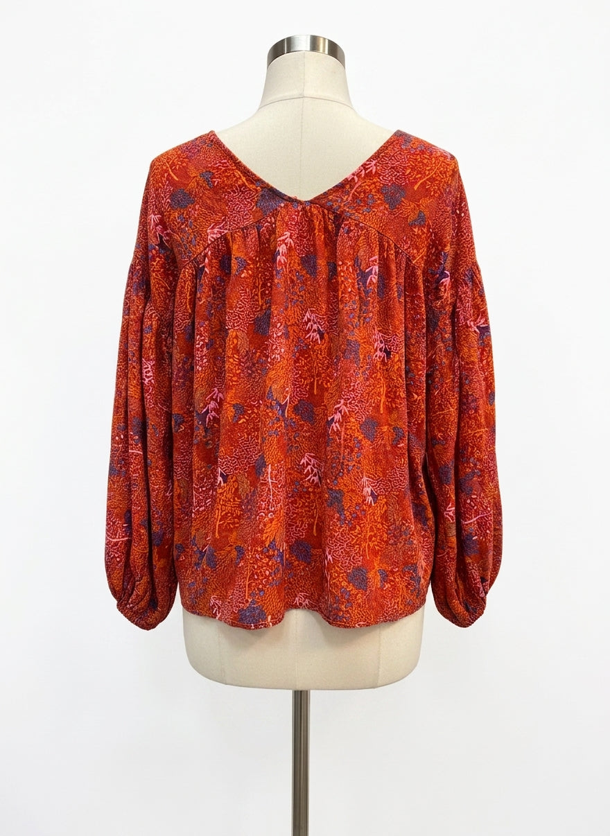 BUCKET LIST · Boho Chic Top · M/L · RustFloral