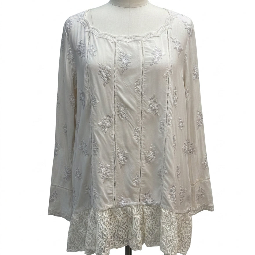 Sundance · Boho Chic Top · Large · Cream