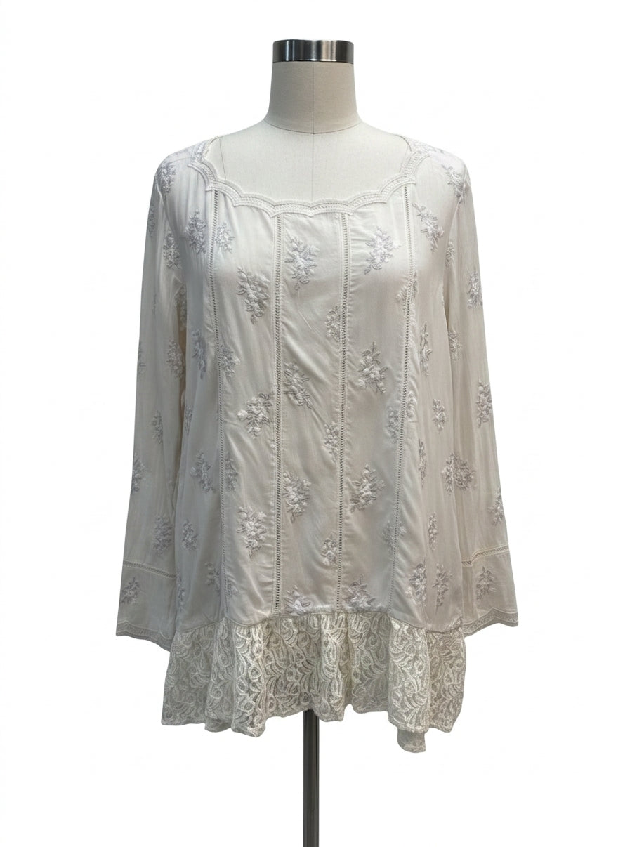 Sundance · Boho Chic Top · Large · Cream
