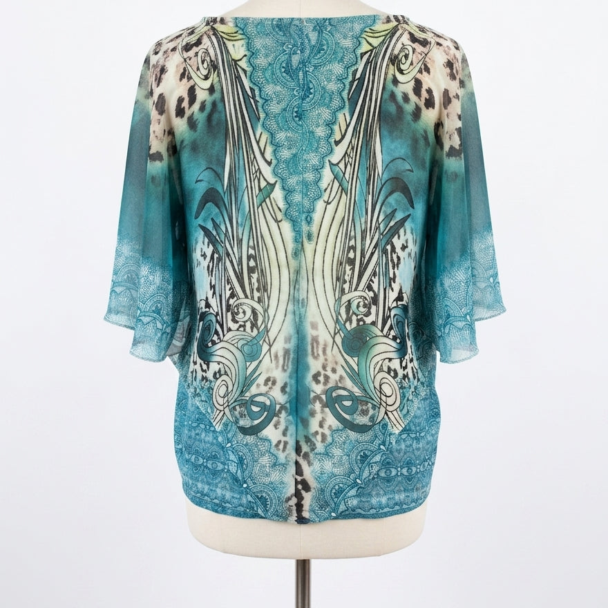 Dressbarn · Poncho Style · 2X · TealLime