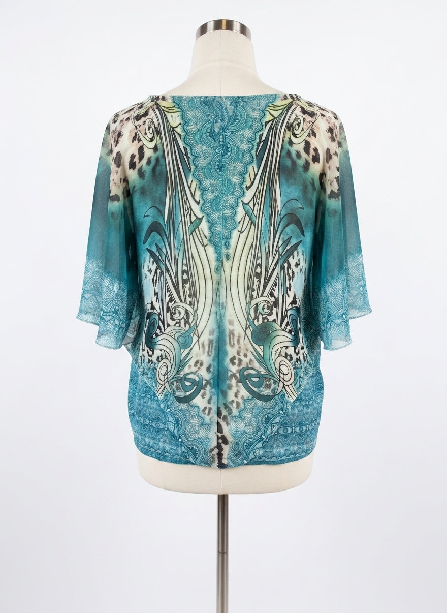 Dressbarn · Poncho Style · 2X · TealLime