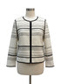 Lafayette 148 · Woven Zip Jacket · 1X · Cream/Black