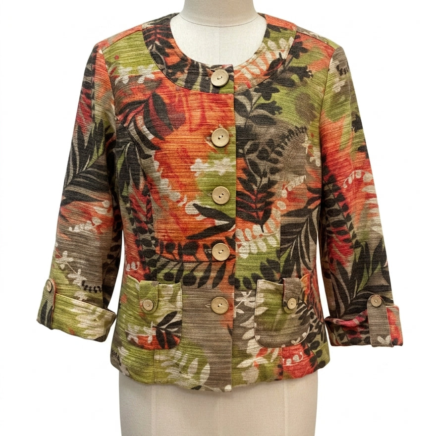 Alexis & Avery · FashionJacket · 10 · Olive-Peach