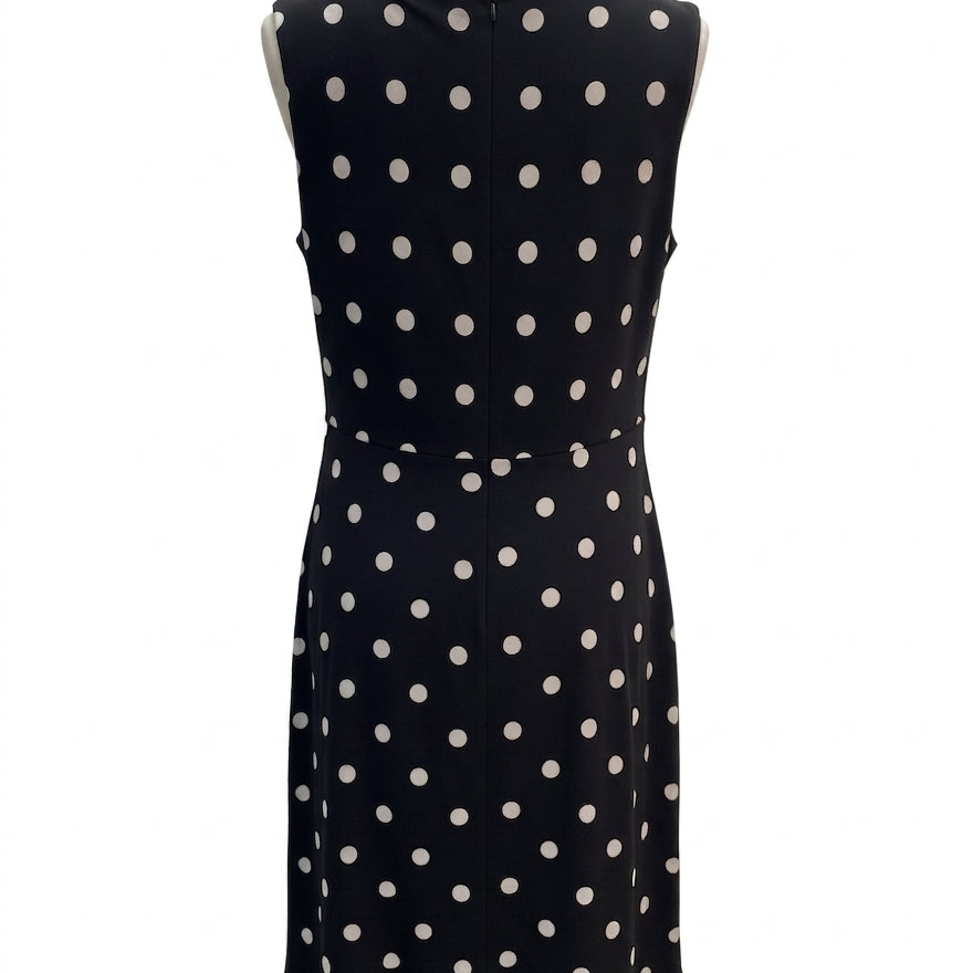 Ralph Lauren · Sleeveless Dress Twist front detail · 16 · Blk/White Polka-Dots