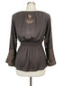 Anthropologie · Blue Tassel Embroidered w/ Smocked Waist · Small · Cocoa