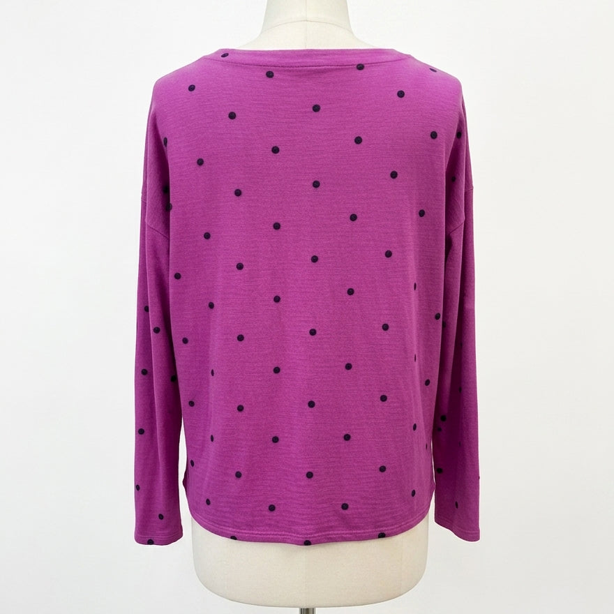 J. Jill · Polka-Dots LongSleeve Top · Medium Tall · BerryBlue