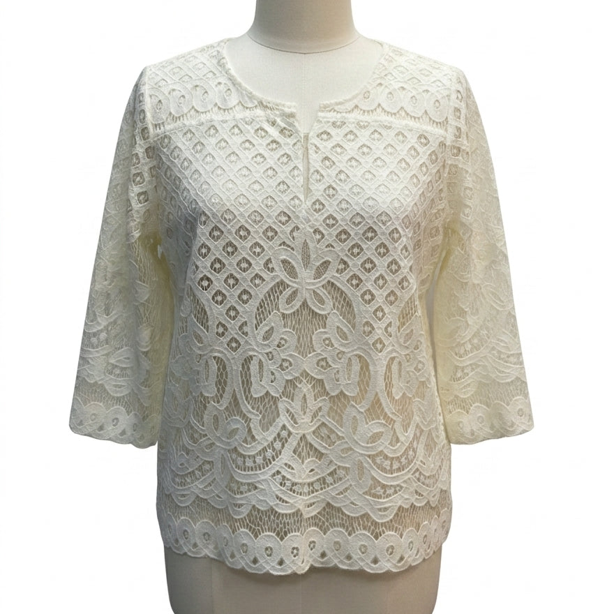 Chico's · Cream Lace Overlay · Medium · Cream