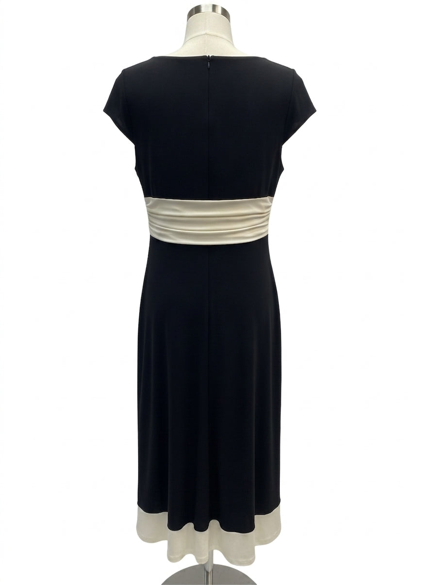 Jones NY · Cap Sleeve Dress · 8 · Black/White