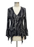 DRECOL · LongSleeve Fashion Top · 1X · Black and White