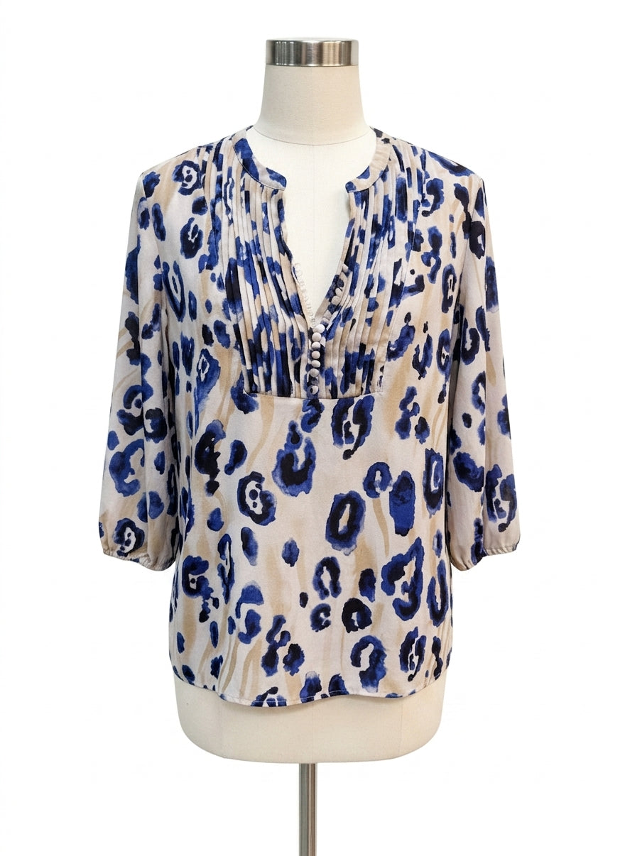 Chico's · Abstract Cheetah Print · XLarge · Beige Blue