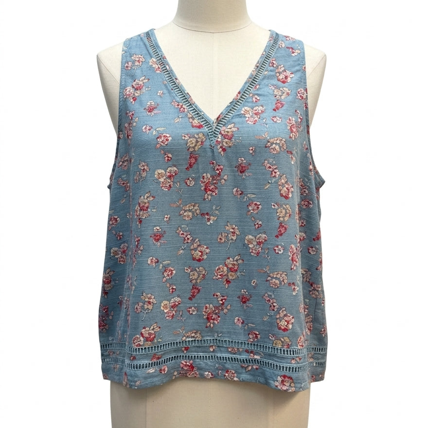 Caslon · Tank Top · Large · Blue Floral