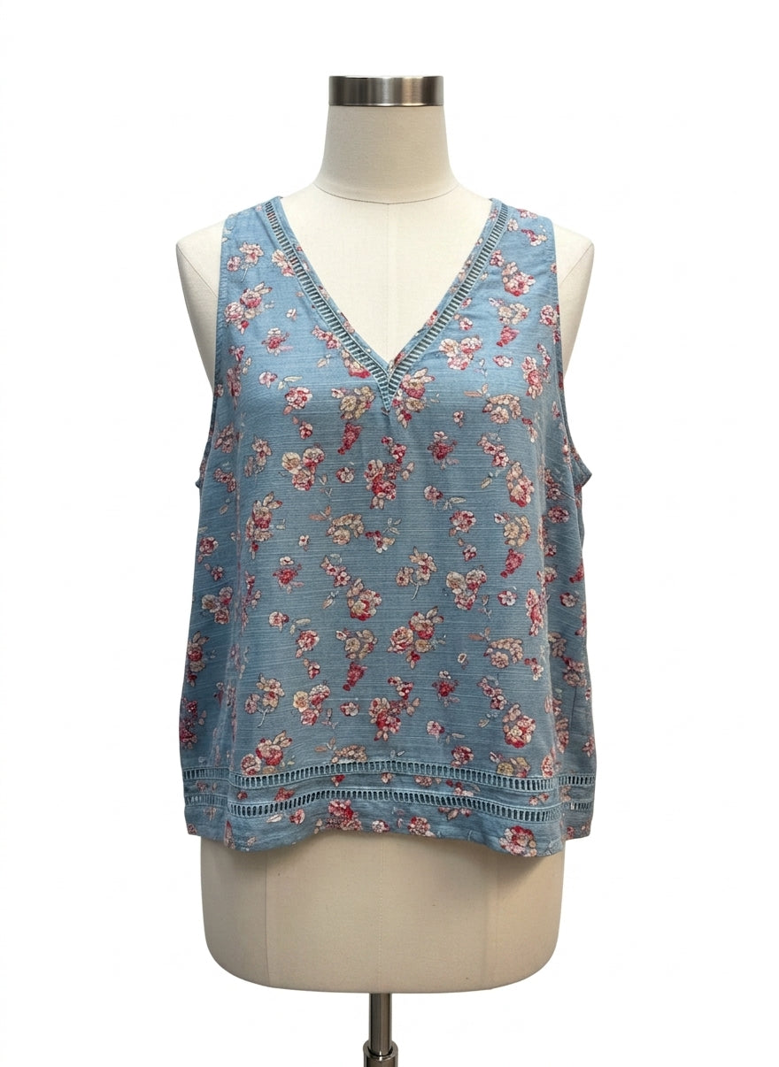 Caslon · Tank Top · Large · Blue Floral