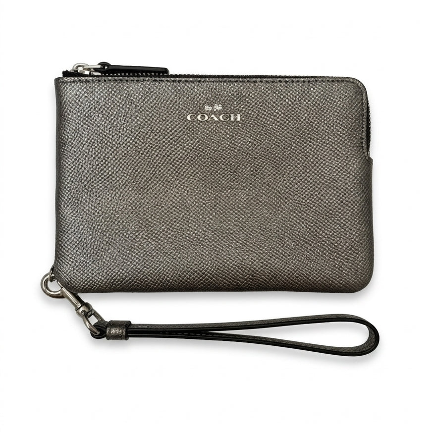 COACH · Zip Around Wristlet · Wristlet · Pewter