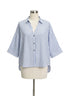 Cicy Bell · Elbow Length Top · Large · Blue/White