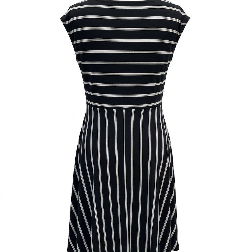 Suzanne Betro · Sleeveless Dress · XLarge · BlackWhite Striped