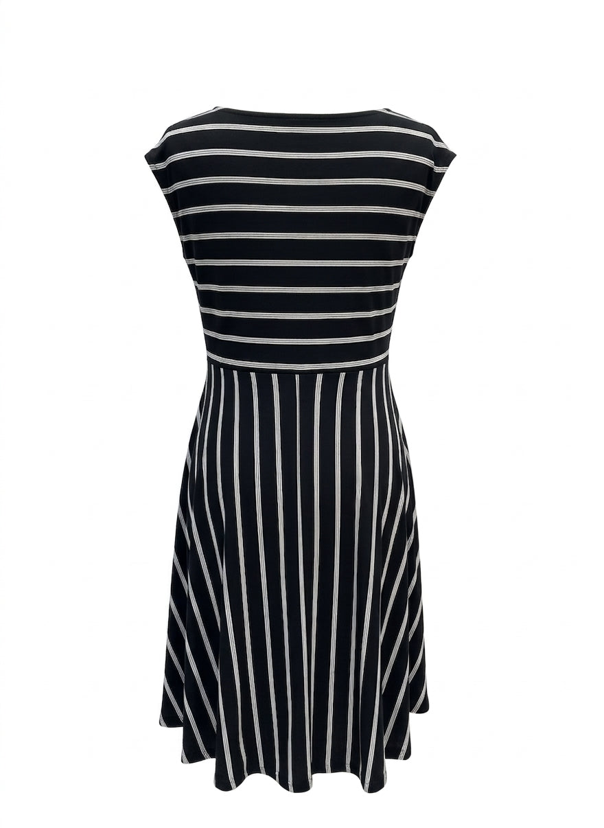 Suzanne Betro · Sleeveless Dress · XLarge · BlackWhite Striped
