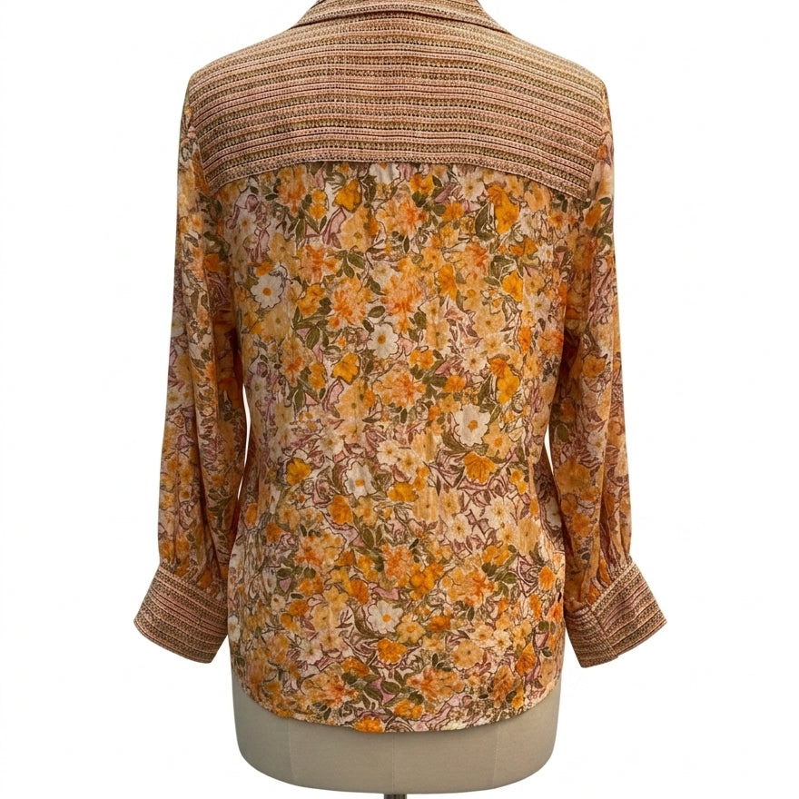 Democracy · Orange Floral Pleate · Medium · Orange Floral