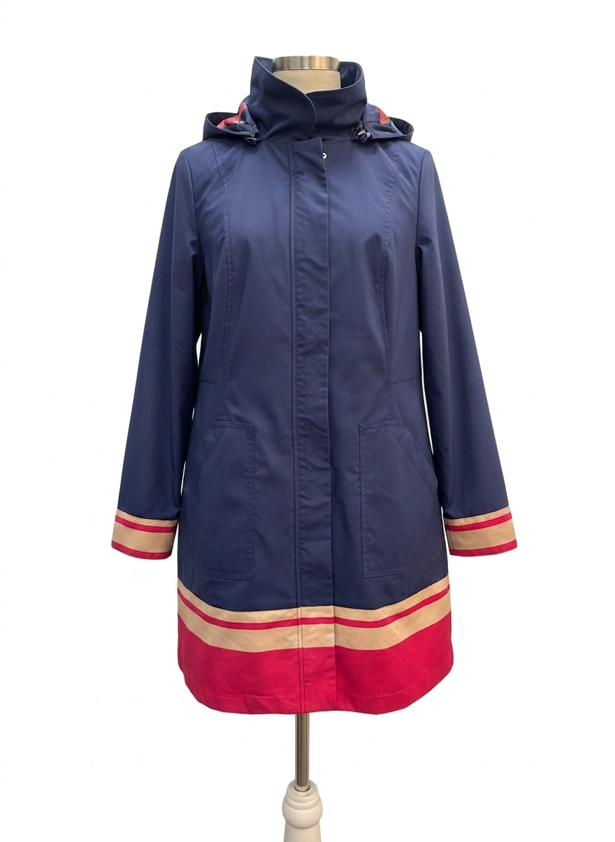 Chico's · RainCoat Sailboat pattern · Small · NavyPink