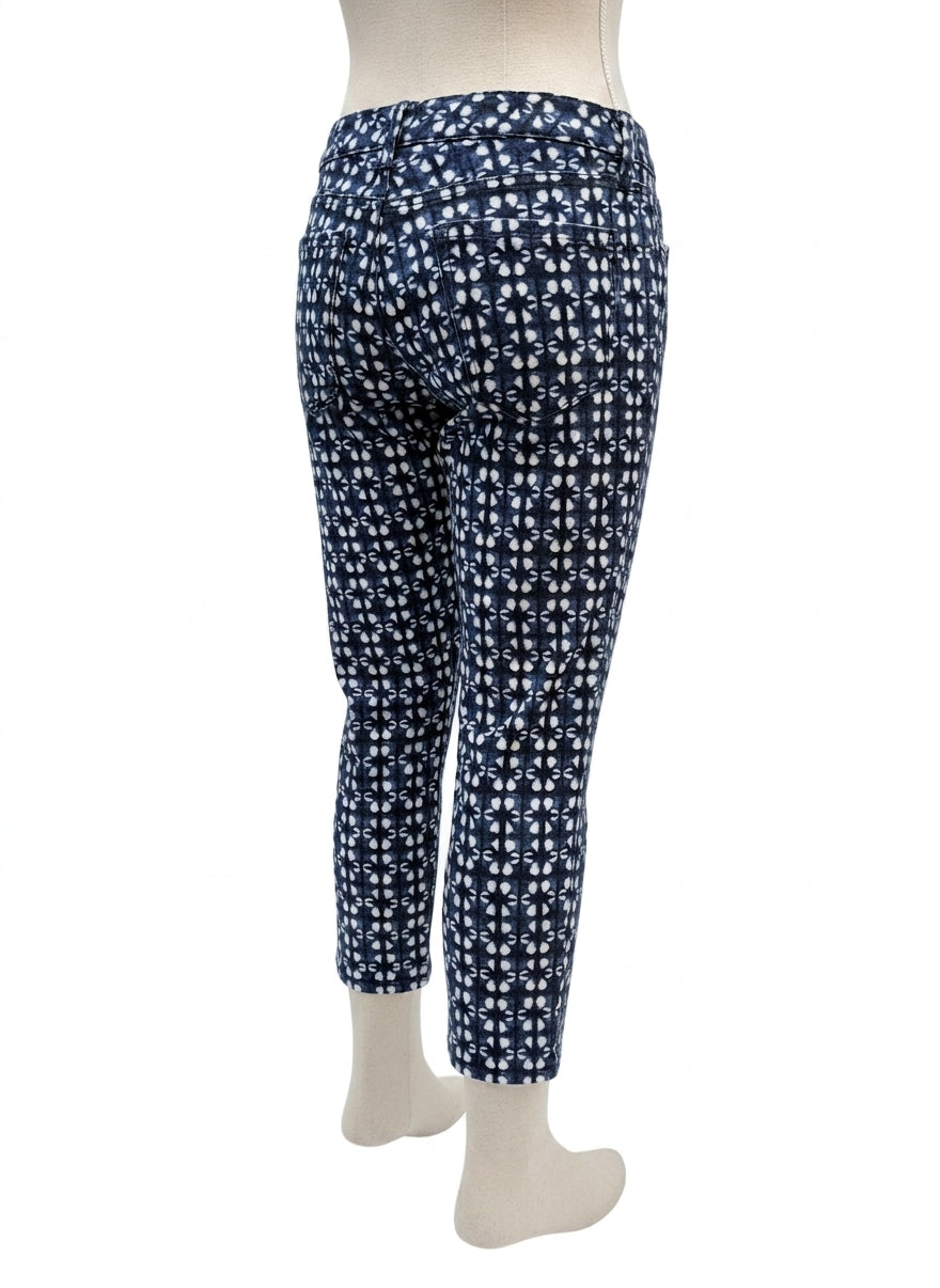 Charter Club · Straight Leg Pants Faux Tie-dye · 6 · NavyWhite