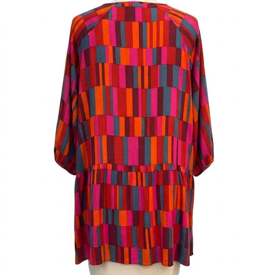 Gudrun Sjödén · Rut Woven Artisan Blouse · 1X · PinkOrange
